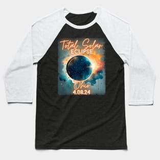 Total Solar Eclipse 2024 Ohio Art Science Men Women Kids Baseball T-Shirt